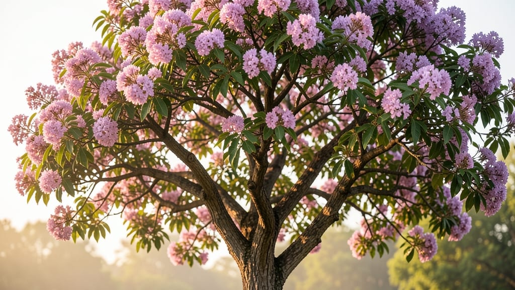 Crape Myrtle Tree with Lavender Pink Flowers