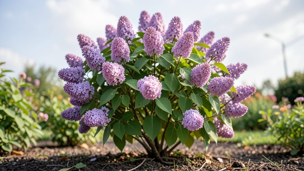 Fragrant Lilac Shrub with Purple Blooms