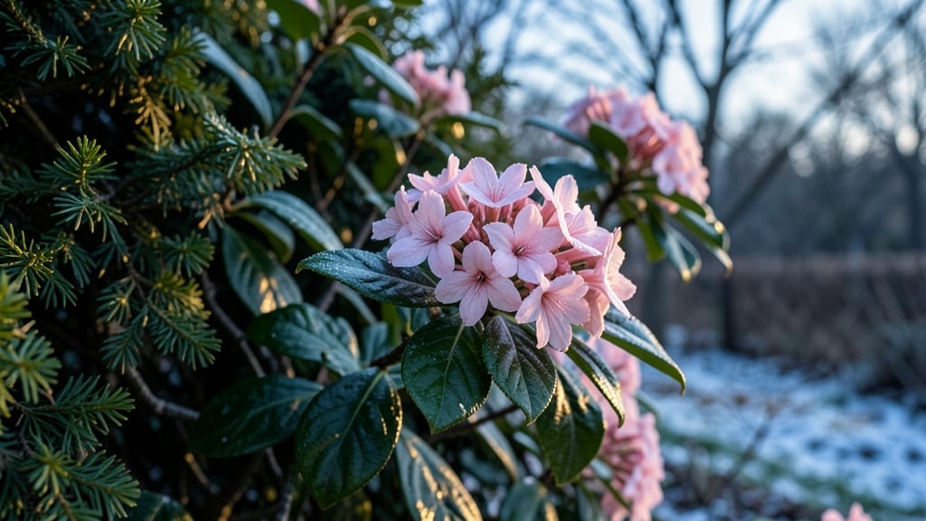 Viburnum Bodnantense with Pink Winter Stars