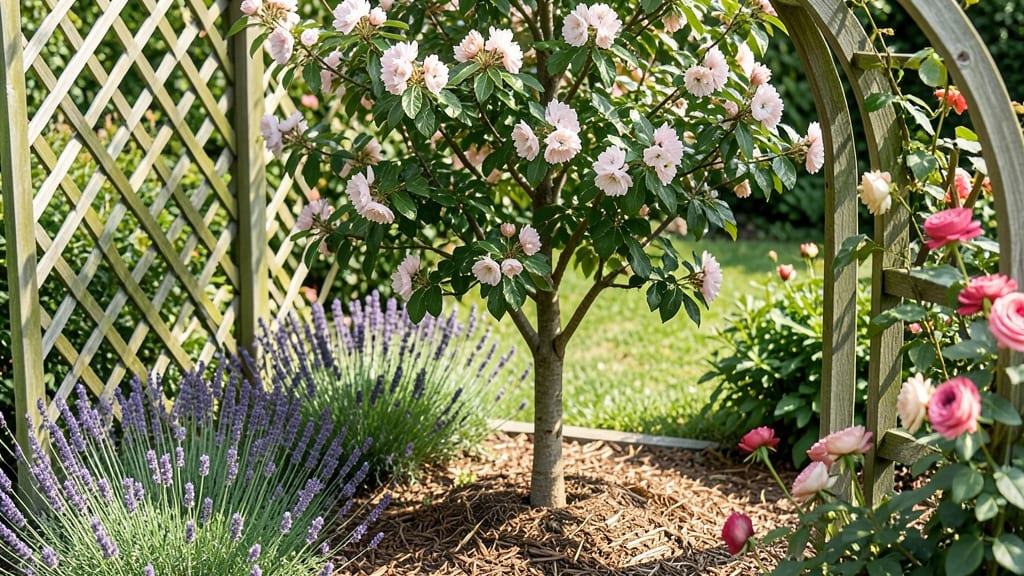 Peach Bloom Border: Fragrant Purple Cascades for Season-Long Display