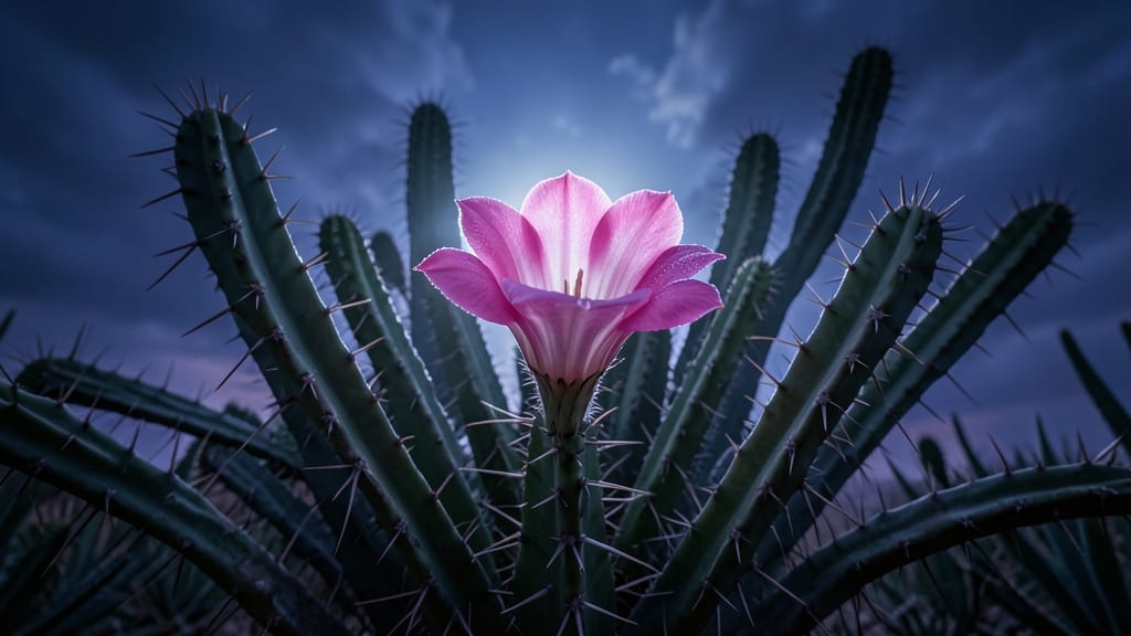 Queen of the Night Cactus with Fragrant Pink Flowers